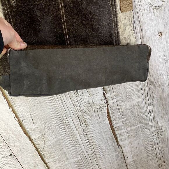 Myra The Gypsy Upcycled Canvas and Genuine Cowhide Leather Tote Bag - Picture 12 of 12